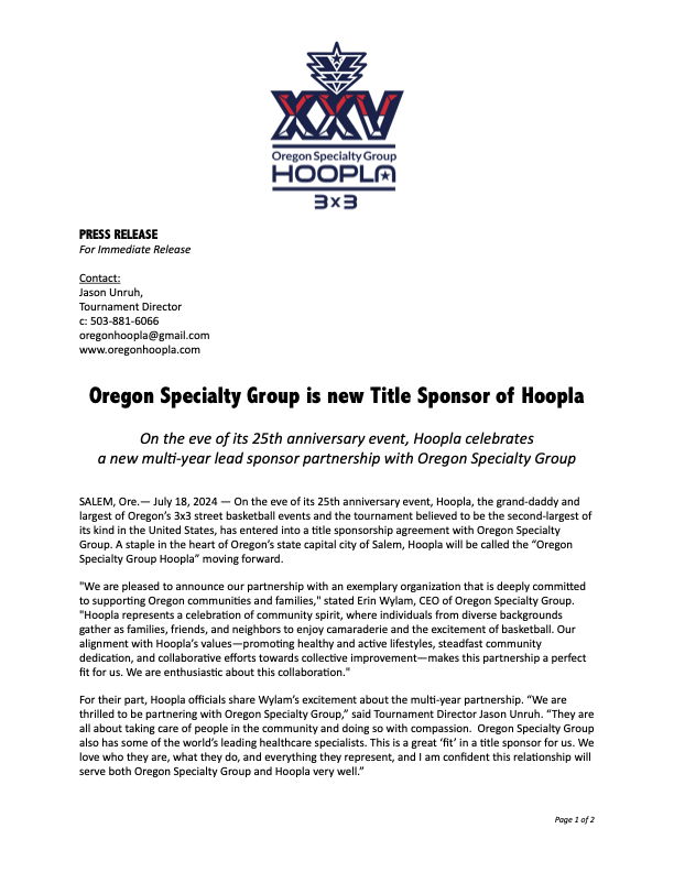 2024 07 16 Press Release OSG Title Sponsorship v2 pg1